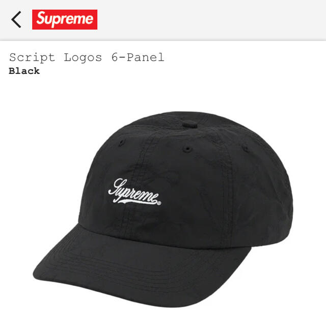 Supreme Script Logos 6-panel Black