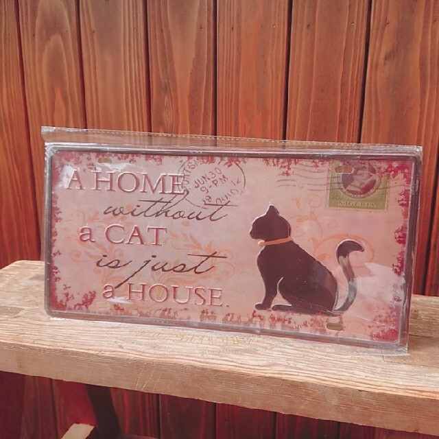 残り2❤CAT❤ ナンバープレート♥️ブリキ看板❤黒猫 インテリア/住まい/日用品のインテリア小物(その他)の商品写真