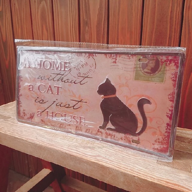 残り2❤CAT❤ ナンバープレート♥️ブリキ看板❤黒猫 インテリア/住まい/日用品のインテリア小物(その他)の商品写真