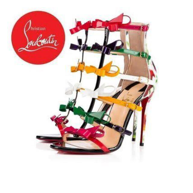 Christian Louboutin(クリスチャンルブタン)のルブタン　GIRLISTRAPPI 100 カラフルリボンエナメルサンダル レディースの靴/シューズ(サンダル)の商品写真