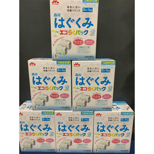 6箱】森永 はぐくみ エコらくパック つめかえ用 800g 粉ミルク クリスマスツリー特価！ 6386円