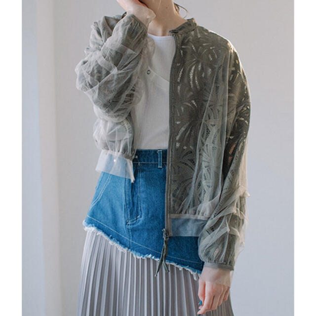 Aula アウラアイラ TULLE LAYERED LACE BLOUSON