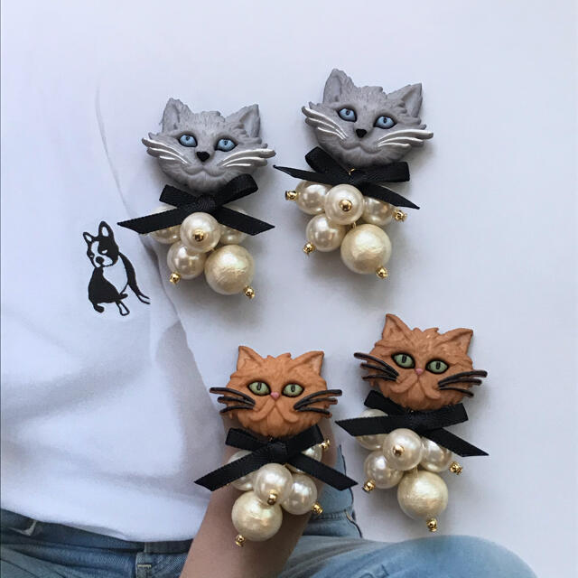 EDIT.FOR LULU(エディットフォールル)のおしゃれキャット×パール　ピアスorイヤリング レディースのアクセサリー(ピアス)の商品写真