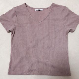 グレイル(GRL)のGRL ピンク リブ Tシャツ(Tシャツ(半袖/袖なし))