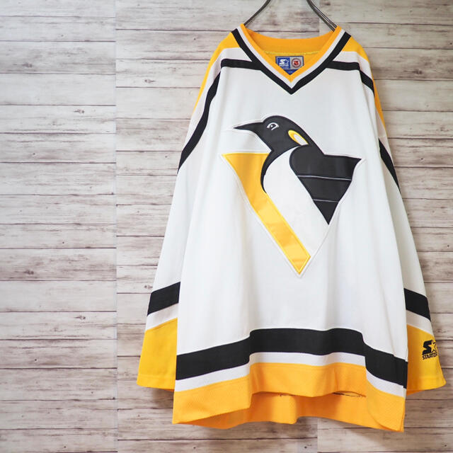 90s STARTER NHL PENGUINS ホッケーシャツTシャツ/カットソー(七分/長袖)