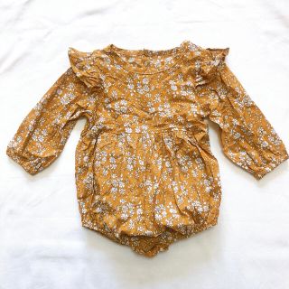 ザラキッズ(ZARA KIDS)の新品 花柄 つなぎ ロンパース ワンピース 70cm(ワンピース)