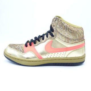 ナイキ(NIKE)のNIKE WMNS COURT FORCE HIGH Metalic Gold (スニーカー)