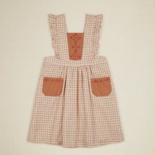 キャラメルベビー&チャイルド(Caramel baby&child )の【定価以下】apolina  エプロンワンピース ピクニックチェック 3-5Y(ワンピース)