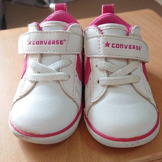 コンバース(CONVERSE)の【CONVERSE】コンバース MINI ホワイト/ピンク 13cm(スニーカー)