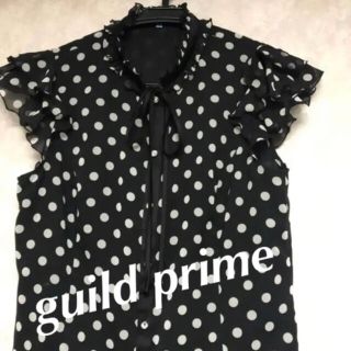 ギルドプライム(GUILD PRIME)のギルドプライム　guild prime ドット柄　半袖 ブラウス　美品(シャツ/ブラウス(半袖/袖なし))