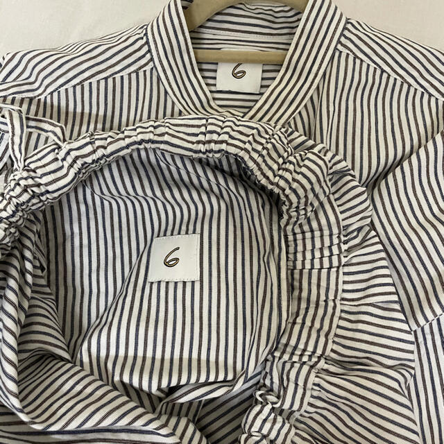 19ss 6(ROKU) STRIPE SHIRT セットアップ-