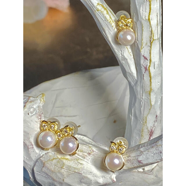 ご専用です✨Owlくん✨動物モチーフ✨あこや真珠ダイヤモンド幸福のふくろうピアス レディースのアクセサリー(ピアス)の商品写真