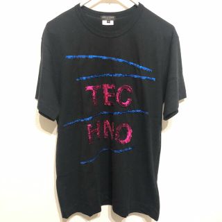 コムデギャルソンオムプリュス 半袖 プリント Tシャツ M 黒 ブラック