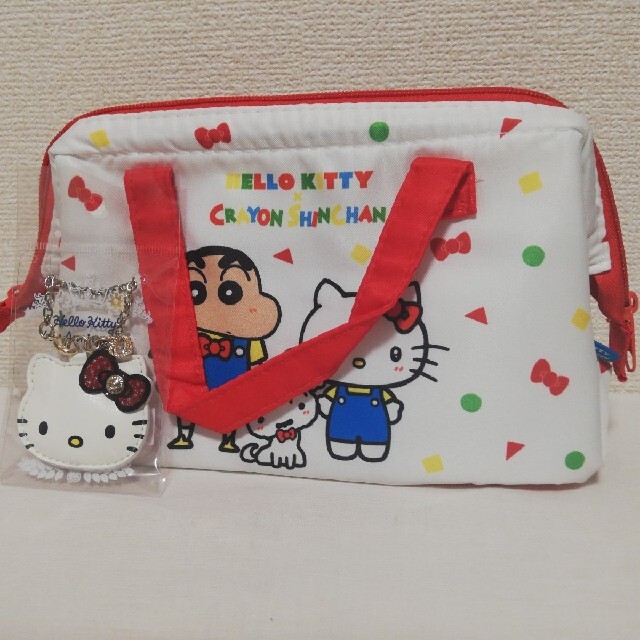 ハローキティランチバッグ&バッグチャーム エンタメ/ホビーのおもちゃ/ぬいぐるみ(キャラクターグッズ)の商品写真
