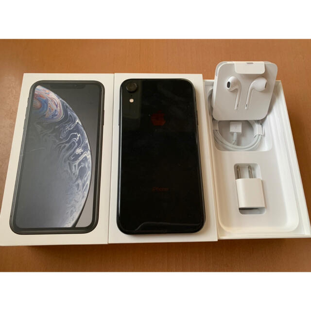 【お値下げ】iPhoneXR ブラック　美品　SIMロック解除スマートフォン/携帯電話