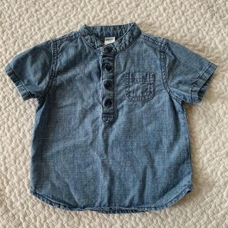 オールドネイビー(Old Navy)のOLD NAVY オールドネイビー ノーカラーシャツ デニム 半袖シャツ(Ｔシャツ)