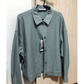 ユニクロ(UNIQLO)のユニクロ ジャージーリラックスジャケット グリーン(その他)