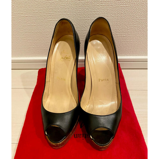 Christian Louboutin/ルブタン/オープントゥ/パンプス/レザー