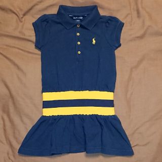 ラルフローレン(Ralph Lauren)のポロラルフローレン POLO RALPH LAURENフリル ワンピース 紺 (ワンピース)