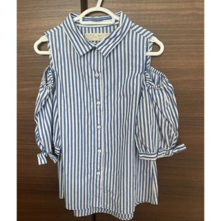 ザラキッズ(ZARA KIDS)の【最終価格】美品☆ザラガールズ　ストライプシャツ(Tシャツ/カットソー)