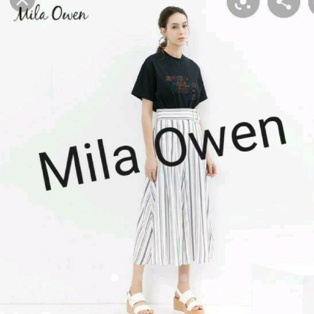 Mila Owen(ミラオーウェン)の新品未使用☆ミラオーウェン ベルト付きスカート風ワイドパンツ レディースのパンツ(カジュアルパンツ)の商品写真