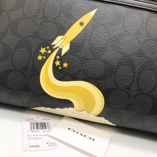 COACH(コーチ)の【COACH☆限定品】完売品！新品！入手困難！クラッチバッグ！ロケット！ブラック メンズのバッグ(セカンドバッグ/クラッチバッグ)の商品写真