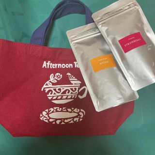 アフタヌーンティー(AfternoonTea)のAfternoon Tea/トートバッグ レッド&紅茶２点 セット(茶)