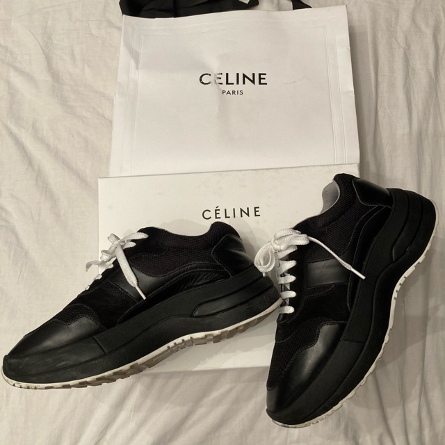 celine(セリーヌ)のCELINE スニーカー デリバリー セリーヌ 箱付き 白黒変え紐付き 美品 メンズの靴/シューズ(スニーカー)の商品写真