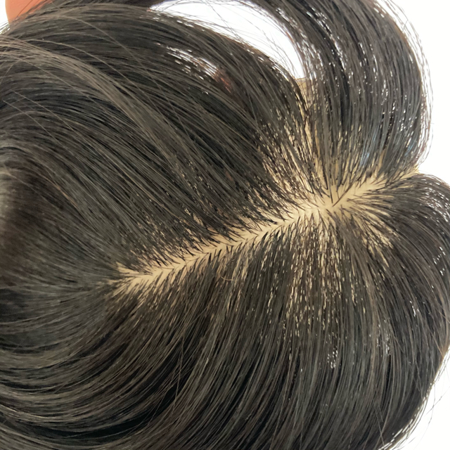 【極自然　I型ヘアプラス＋】人毛100％ ナチュラルブラック 総手植 ヘアピース