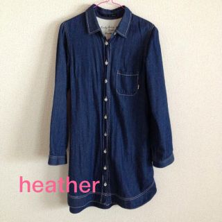 ヘザー(heather)のheather デニムワンピ(ミニワンピース)