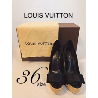 ルイヴィトン(LOUIS VUITTON)の美品◇激レア◇ルイヴィトン◆オープントゥサテンパンプス／サンダル36(ハイヒール/パンプス)