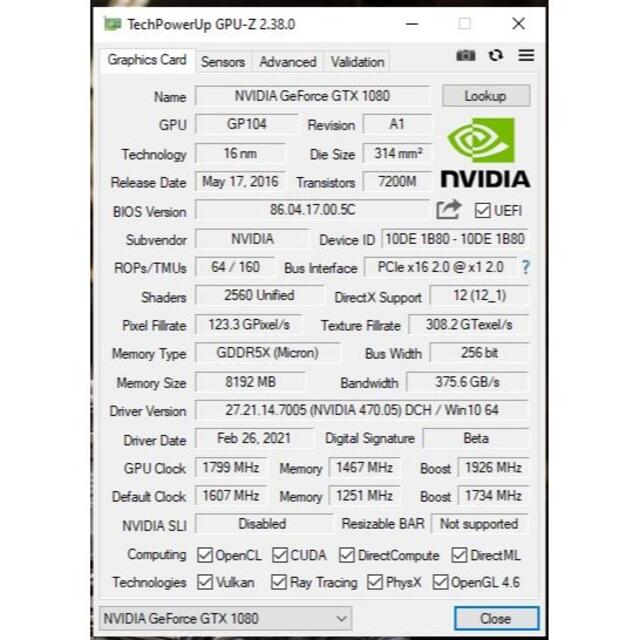 GeForce GTX 1080 8GB