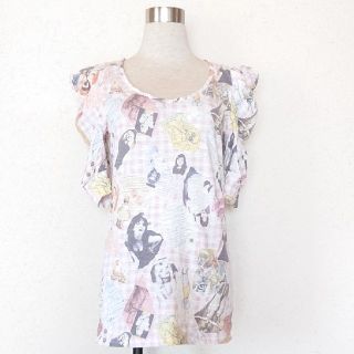 ヒステリックグラマー(HYSTERIC GLAMOUR)のHYSTERIC GLAMOUR ｺｰﾄﾆｰﾗﾌﾞ 総柄ﾊﾟﾜｼｮﾙｶｯﾄｿｰ(カットソー(半袖/袖なし))