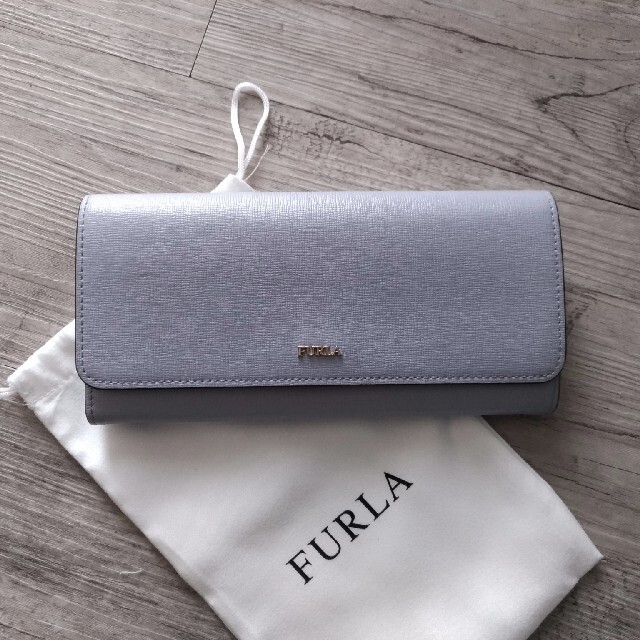 FURLA　フルラ　長財布　ウォレット　くすみブルー　薄いブルーグレー　薄い水色 | フリマアプリ ラクマ