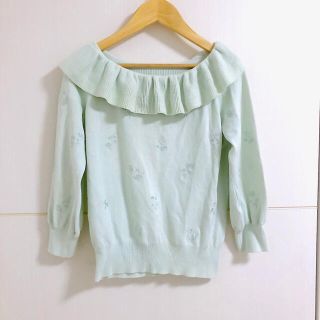 レッセパッセ(LAISSE PASSE)のレッセパッセ♡フラワー刺繍ニットプルオーバー(ニット/セーター)