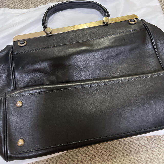 FURLA 正規品 オレンジ ✖️ ブラック バイカラー ハンドバッグ