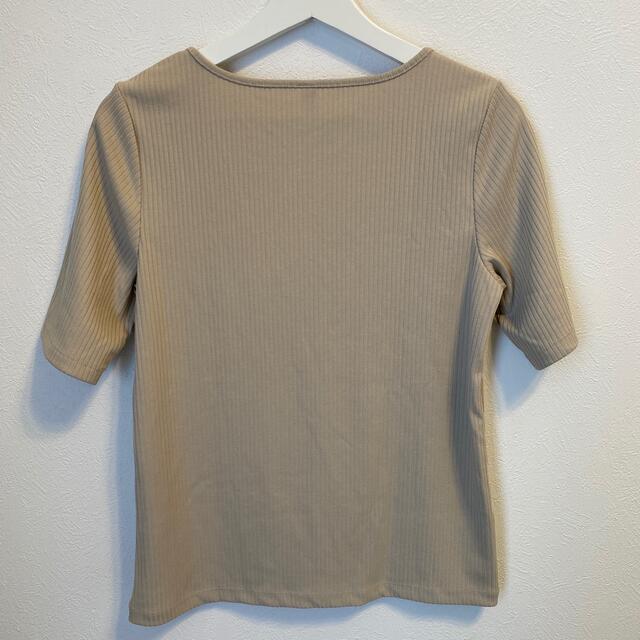 UNIQLO(ユニクロ)のユニクロ　リブスクエアネックT 5分袖 レディースのトップス(Tシャツ(半袖/袖なし))の商品写真