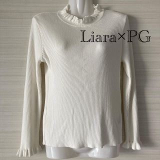 アプワイザーリッシェ(Apuweiser-riche)のLiara×PG◼︎ボートネックリブニット⋆⸜ホワイト⸝⋆(ニット/セーター)