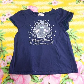 メゾピアノ(mezzo piano)のメゾピアノ♥シェルᎢシャツ♥紺♥120cm(Tシャツ/カットソー)