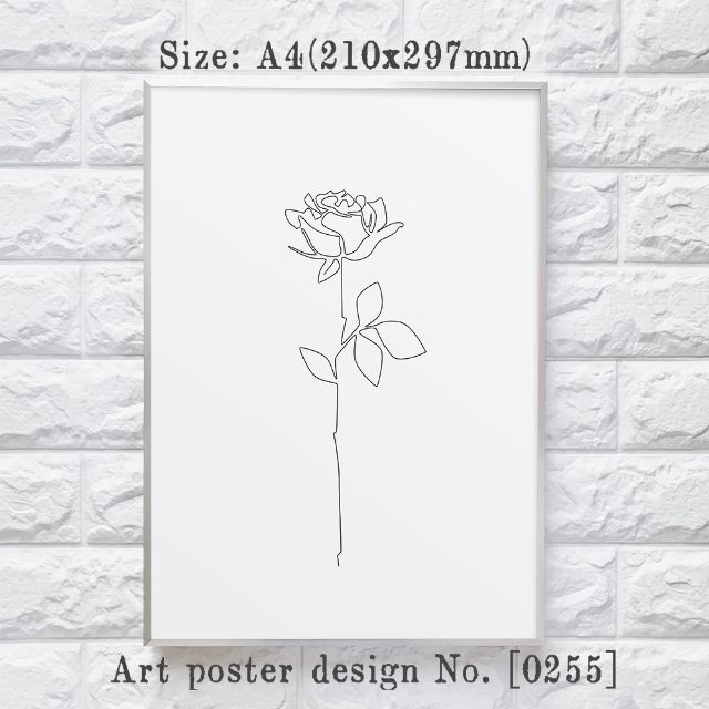 0255 薔薇の一筆書きアートポスター シンプル 北欧 サイズの通販 By アートポスターshop Hosdecor ラクマ