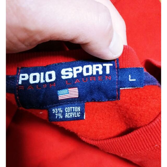 POLO RALPH LAUREN(ポロラルフローレン)の90's POLO SPORT ポロスポーツ スウェット 赤 L メンズのトップス(スウェット)の商品写真