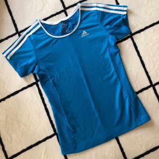 アディダス(adidas)のadidas アディダス 青Tシャツ S(ウェア)