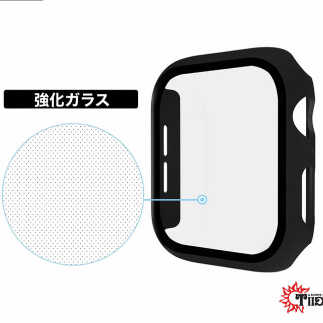 Apple Watch(アップルウォッチ)のAppleWatch ケース 一体型 強化ガラス カバー【ブラック】　44mm メンズの時計(その他)の商品写真