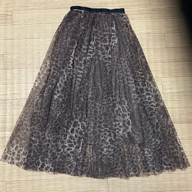 Noble(ノーブル)のNOBLE レオパードチュールスカート レディースのスカート(ロングスカート)の商品写真