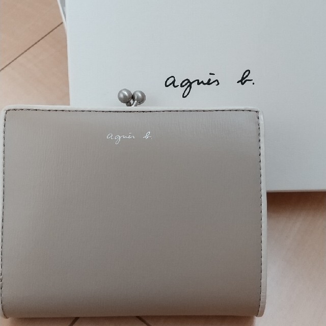 5812 美品　agnes b.VOYAGE 二つ折り財布　ブルー系　レディース