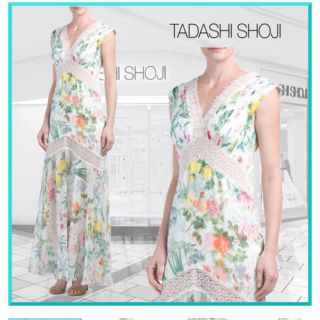 タダシショウジ(TADASHI SHOJI)のTADASHI SHOJI☆フローラルドレス☆(ロングドレス)