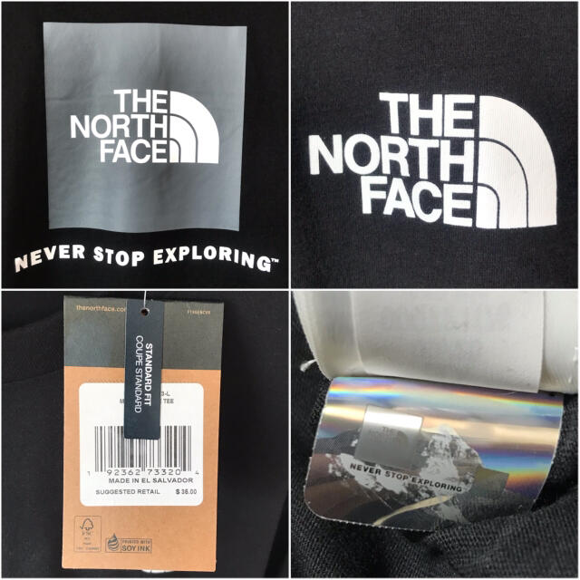 THE NORTH FACE(ザノースフェイス)の最大サイズ ☆ 新品 ノースフェイス BOX NSE ロンT 黒 グレ 5XL メンズのトップス(Tシャツ/カットソー(七分/長袖))の商品写真