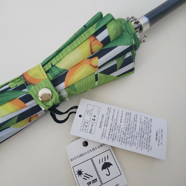 北欧デザイン グリーン&レモン 晴雨兼用傘 レディースのファッション小物(傘)の商品写真