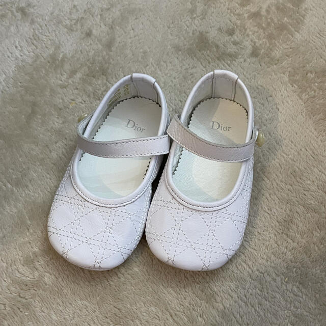 【新品未使用】Baby Dior ファーストシューズ　赤メタリック　カナージュ