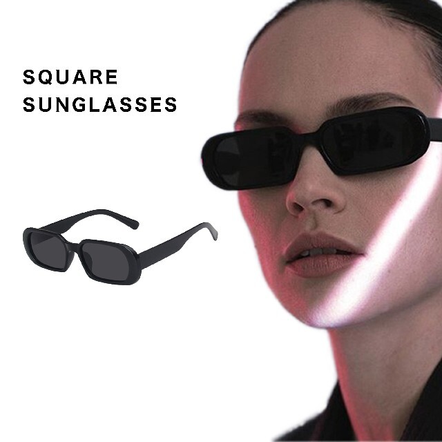 スクエア細いサングラス レディースのファッション小物(サングラス/メガネ)の商品写真